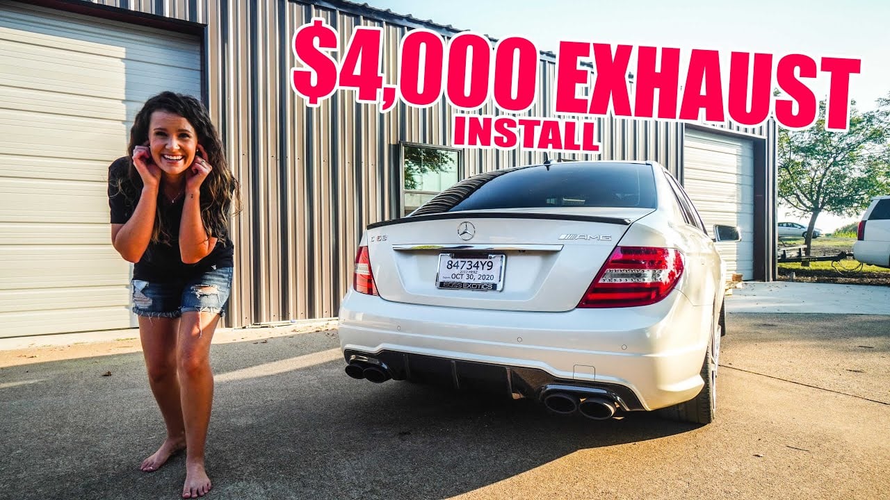 Making my wife's C63 AMG SUPER LOUD!! (Armytrix Exhaust Install)