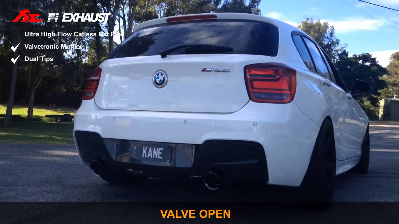 BMW F20 M135i fitted with Fi exhaust start up and acceleration sound