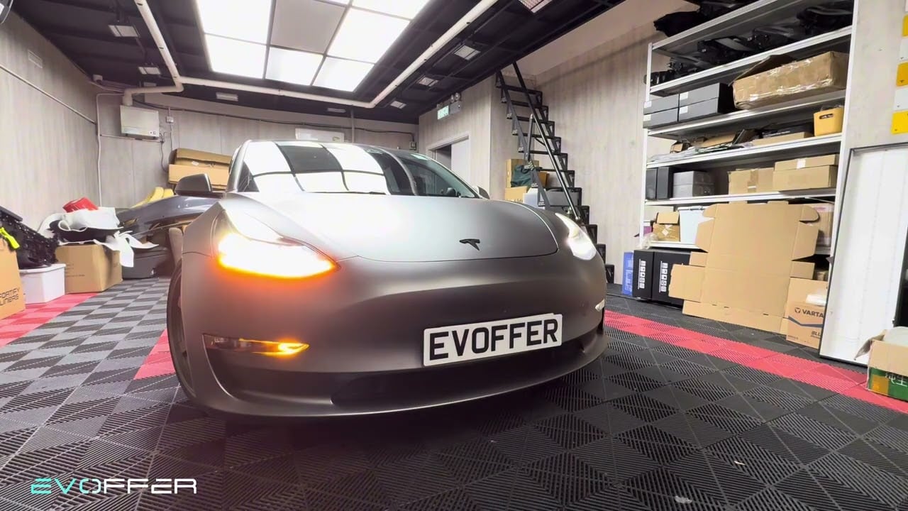 AlphaRex DoubleTap Dual Color LED Projector Fog Lights Demo | Tesla Model 3 & Model Y | EVOffer
