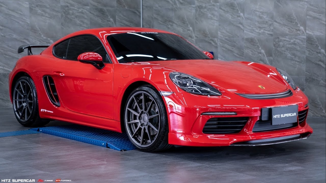 Porsche 718 Cayman  Exhaust Sound  X Fi EXHAUST X HitZ SuperCar X STR Forged Wheels