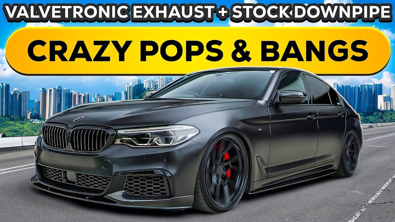 CRAZY POPS & BANGS! -  BMW G30 540i Valvetronic Exhaust + Stock Downpipes
