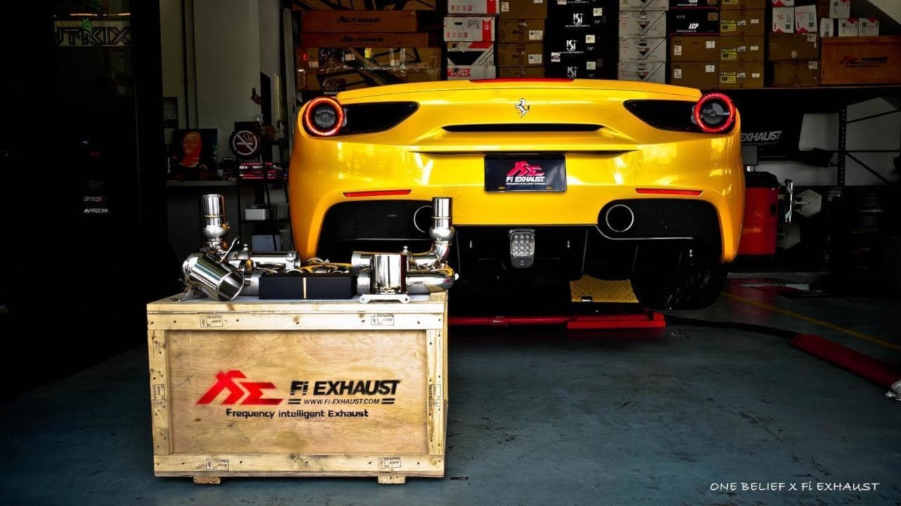 Ferrari 488 GTB w/ Valvetronic Fi EXHAUST CatBack and Catless Downpipes X One Belief