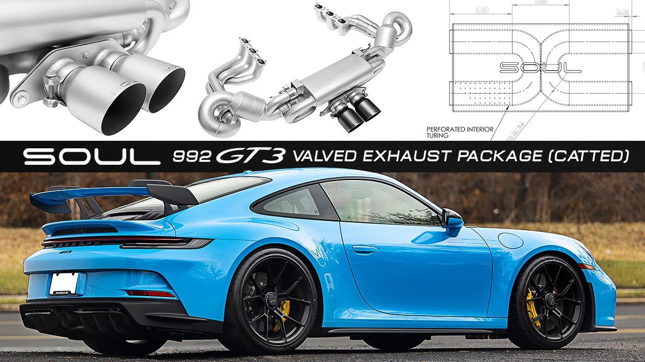 SOUL | 992 GT3 Valved Exhaust Package  - HJS HD 200 Cell Catted