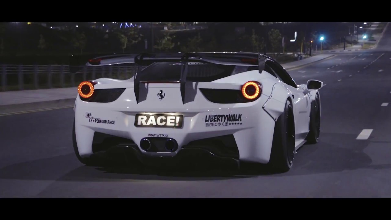 MIDNIGHT DRIFTING - Ferrari 458 Italia w/ ARMYTRIX F1-Titanium Exhaust & Liberty Walk- LBWK By RACE!