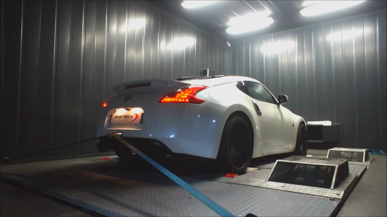Nissan 370Z ShifTech Tuned w/ Armytrix Valvetronic Exhaust on Dyno - LOUD!