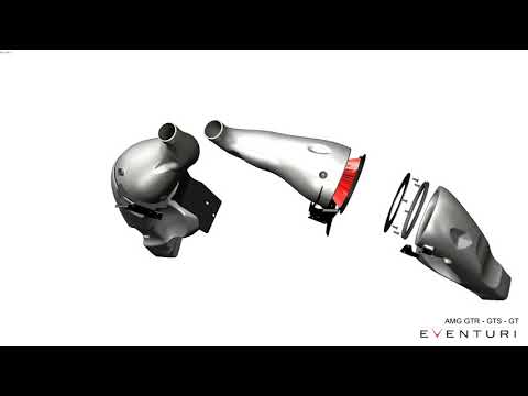 Mercedes AMG GTR - GTS - GT Eventuri intake system. CAD Animation.
