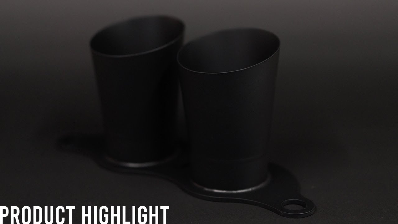 JCR 991 GT3 TITANIUM EXHAUST TIPS (MEGAPHONE - BLACK COATED)