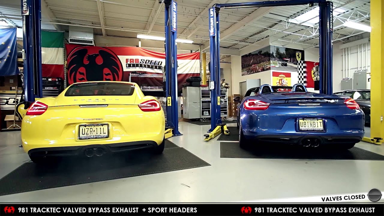 FABSPEED MOTORSPORT | 981 Boxster / Cayman TrackTec Valve Bypass Exhaust System Comparison