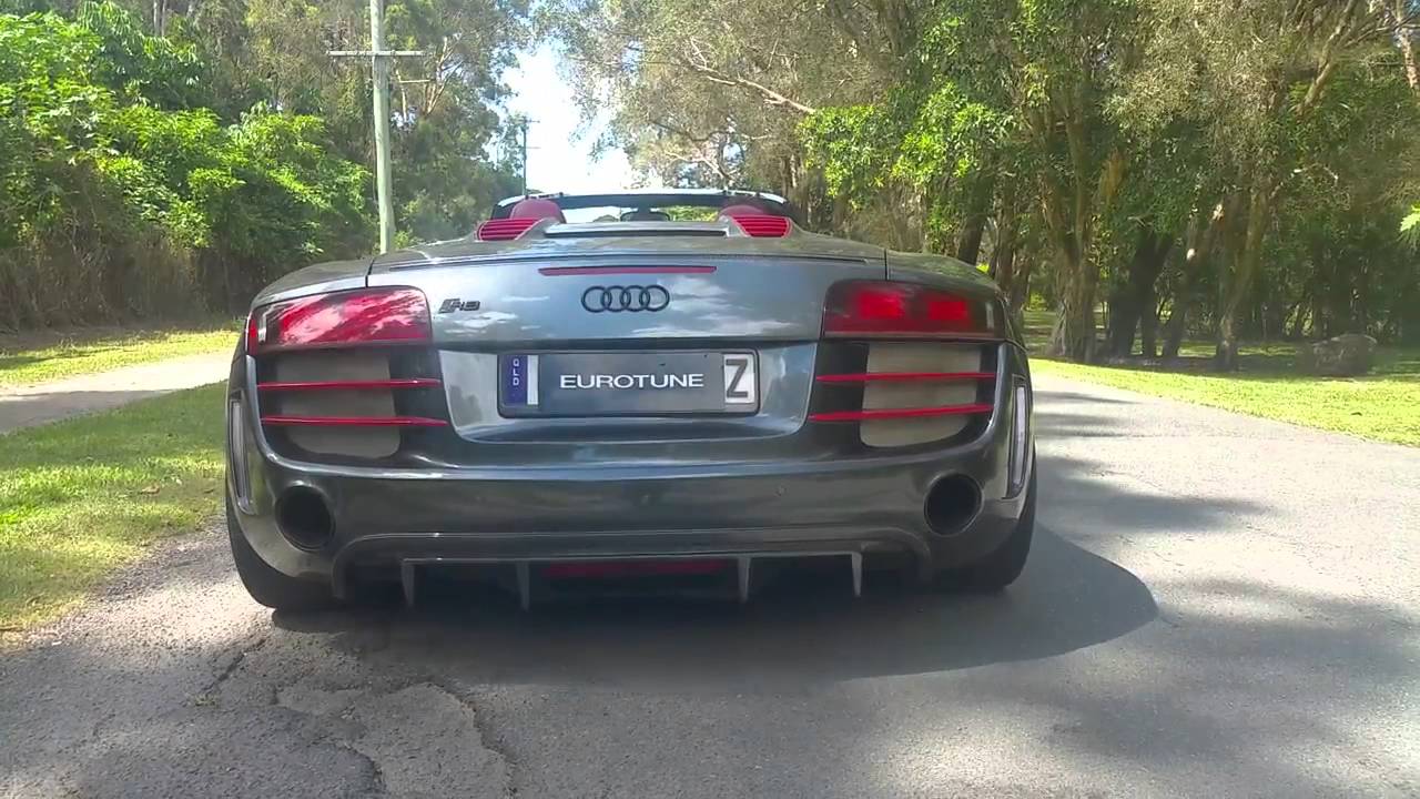 Audi R8 V10 Spyder w/ ARMYTRIX Titanium Mufflers by Eurotune Motorsports