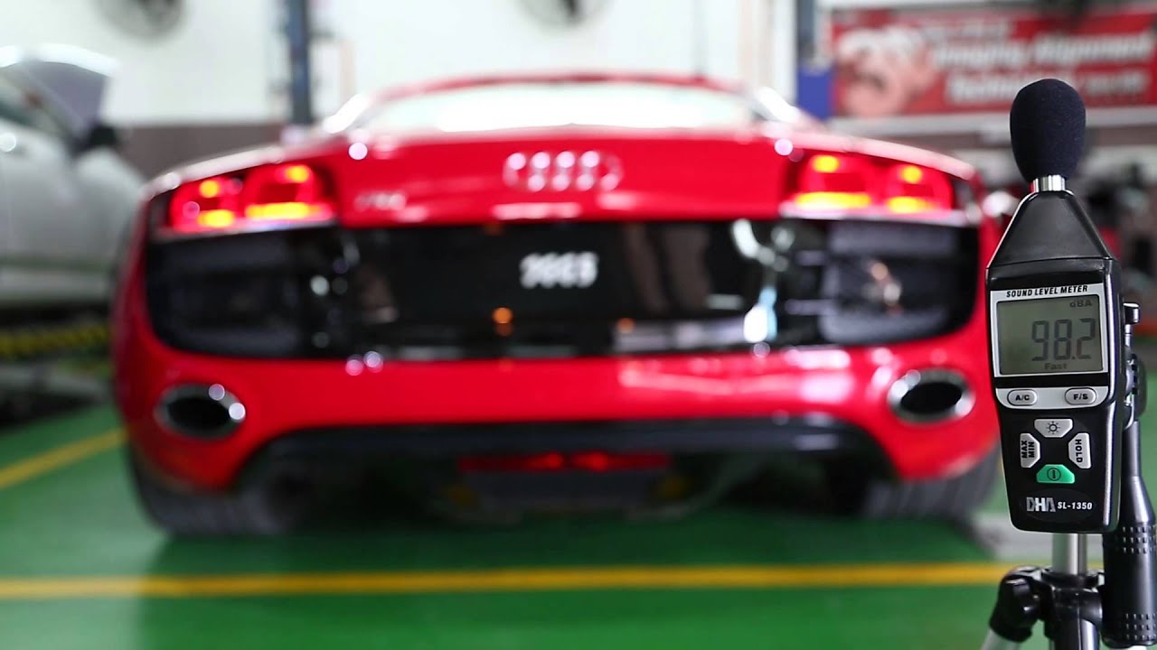 Audi R8 V10 Screaming with Armytrix Titanium Performance Exhaust, dB destroyer