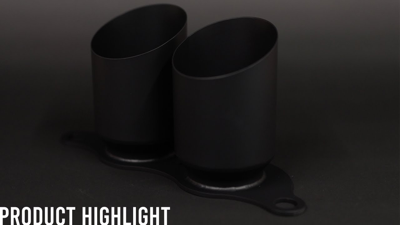 JCR 991 GT3 TITANIUM EXHAUST TIPS (STRAIGHT - BLACK COATED)