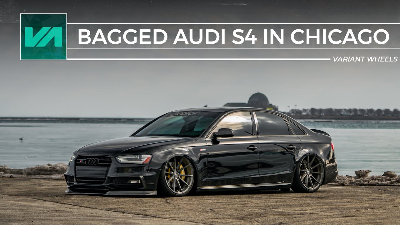 Bagged Audi S4 in Chicago // Variant Alloy Wheels // Brushed Titanium Argon