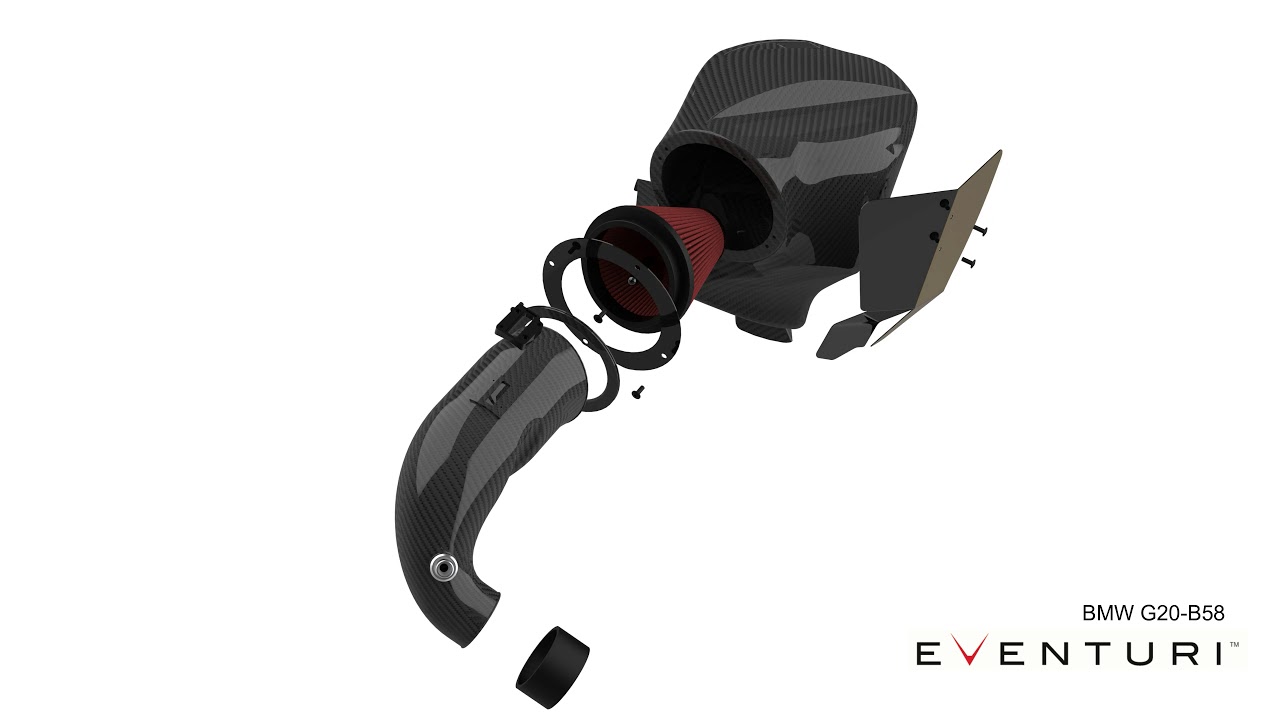 BMW G20 B58 : Eventuri Intake system, animated.
