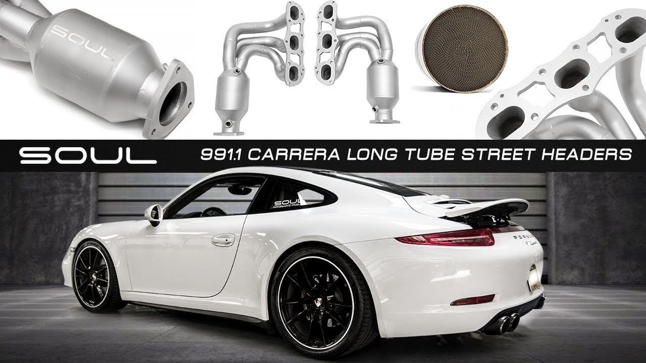 SOUL | 991.1 Carrera Long Tube Street Headers (HJS HD 200 Cell Catted)