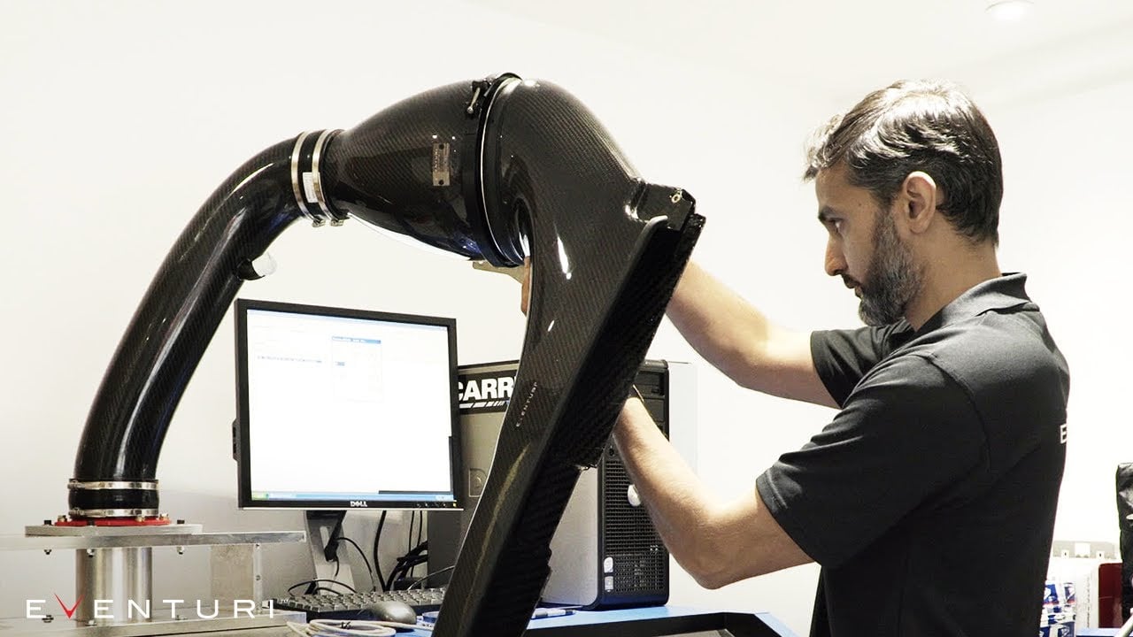 Flow Bench testing the Eventuri RS3 8V Stage 3 Intake System against Stock Airbox