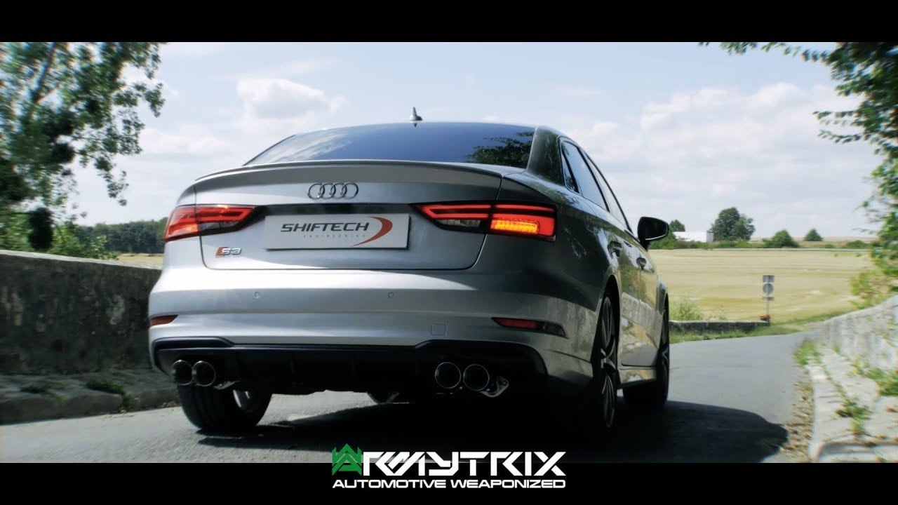 Audi S3 8V Sedan w/ ARMYTRIX Cat-Back Valvetronic Exhaust by Shiftech, Pops and Burbles!
