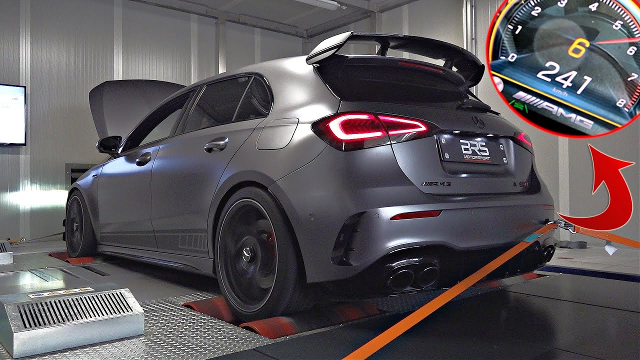 Stage 1 Tuned Mercedes A45 S AMG 0-240km/h Launch Control Acceleration + Dyno Runs | Feat. Timings
