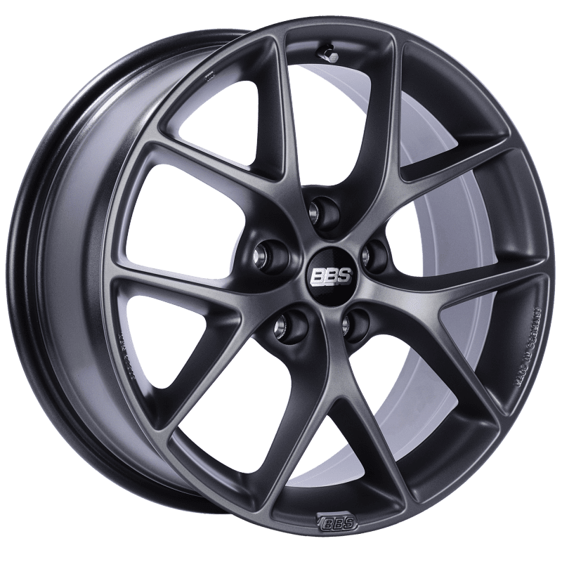 BBS SR 18x8 5x112 ET45 Satin Black Diamond Cut Face Wheel -82mm PFS/Clip Required main image 1
