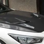 Liberty Walk lb★nation Bonnet Hood for V37 Infiniti Q50 / Nissan Skyline Installed - Close View