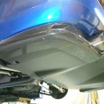Voltex FRP & Carbon Rear Diffuser for GD Subaru Impreza WRX STi (hawk-eye / blob-eye facelift) [IRE-1/IRF-1] Installed on Car on Lift - Close Underside View
