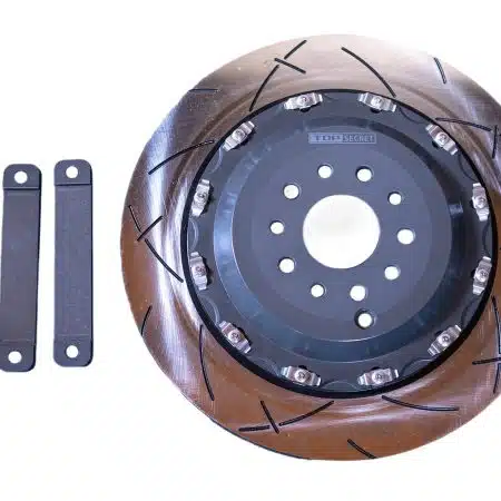 TOP SECRET Slotted 400mm Rear 2PC Brake Rotors with Special Brackets for R35 Nissan GT-R (w/o factory carbon brakes)