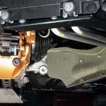 Top Secret Front Brake Air Guides R35 GT-R, Installed on Car - Closeup View of Air Guide