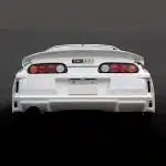 Top Secret A80 Supra Diffuser, Installed on White Supra - Rear View of Car