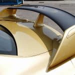 Top Secret R35 GT-R Rear Wing, Installed on Gold GT-R - Front Side View of Wing