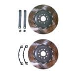 TOP SECRET Slotted 400mm Front 2PC Brake Rotors with Special Brackets for R35 Nissan GT-R (w/o factory carbon brakes)