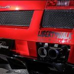 Liberty Walk LB-WORKS Ver.2 Rear Diffuser for 1ˢᵗ Gen Lamborghini Gallardo Installed - Close-Up View