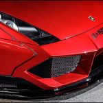 Liberty Walk LB-WORKS Front Bumper for Lamborghini Gallardo (Pre-Facelift) Installed - Front Side View