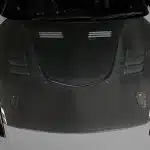 Top Secret Z33 350Z Bonnet, Type 2, Installed on White 350Z - Front View of Bonnet