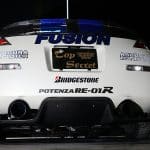 Top Secret 350Z Rear Diffuser, Installed on White Original Body 350Z - Close Rear Side View of Diffuser