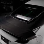 Top Secret 350Z Type 2 Rear Spoiler in Carbon, Installed on White 350Z - Rear Side View of Spoiler