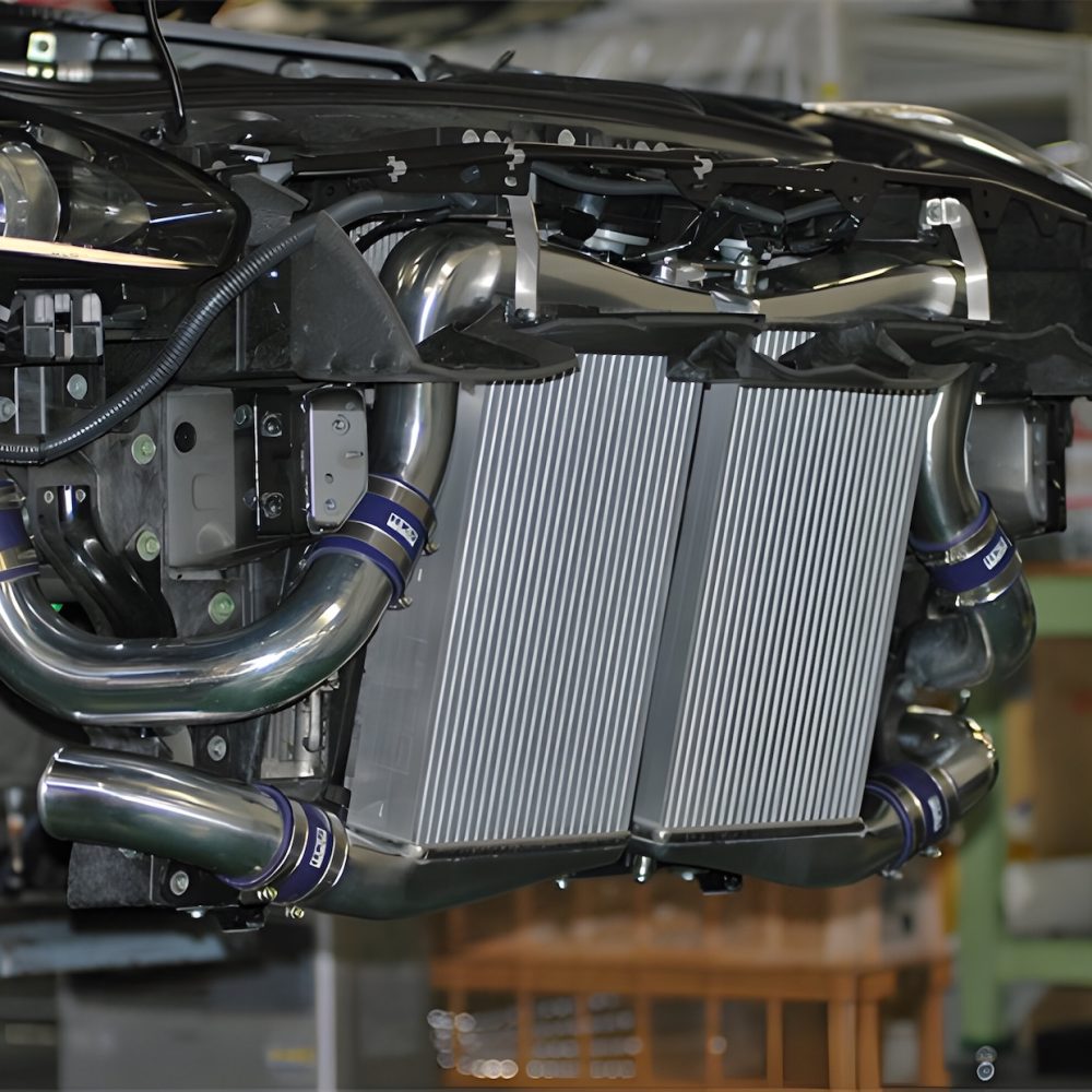 HKS Front Mount Intercooler R Type for R35 Nissan GT-R [13001-AN014] Installed