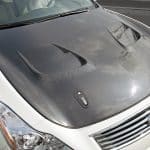 Top Secret V36 G-Force Aero Bonnet, Installed on White G37 - Front Side View of Bonnet