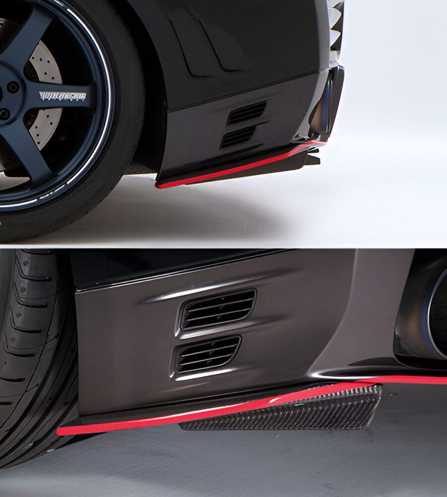 Varis '14 Ver. Carbon Side Splitter Fin Set (for Varis Rear Under Spoiler) for CBA-R35 / DBA-R35 Nissan GT-R