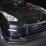 Top Secret GT-R V2 Front Bumper Kit, Installed on Black GT-R - Front Side View of Front Bumper