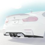 Vorsteiner VRS Glossy Carbon Rear Diffuser for F8x BMW M3 and M4 GTS Installed on White M4 GTS - Rear Diffuser Highlighted