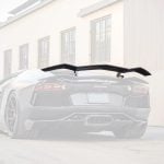 Vorsteiner Zaragoza Edizione Glossy Carbon Wing for LP700-4 Lamborghini Aventador Installed on Grey Aventador - Wing Highlighted