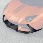 Vorsteiner Zaragoza Edizione Glossy Carbon Front Spoiler for LP700-4 Lamborghini Aventador Installed on Orange Aventador - Spoiler Highlighted