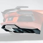Vorsteiner Zaragoza Edizione Glossy Carbon Rear Diffuser for LP700-4 Lamborghini Aventador Installed on Orange Aventador - Diffuser Highlighted