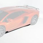 Vorsteiner Zaragoza Edizione Glossy Carbon Side Blades for LP700-4 Lamborghini Aventador Installed on Orange Aventador - Blade Highlighted