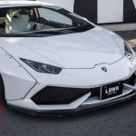 Liberty Walk LB-WORKS Front Diffuser for LP610-4 Lamborghini Huracán Installed on White Huracan