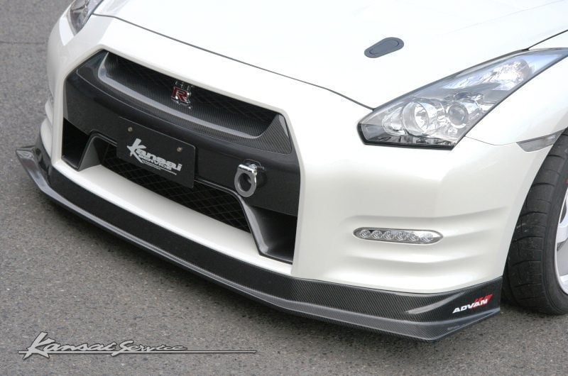 GTR35 kansai カーボンリップスポイラー Kansai Service Carbon Fiber Front Lip Spoiler for 2009-16