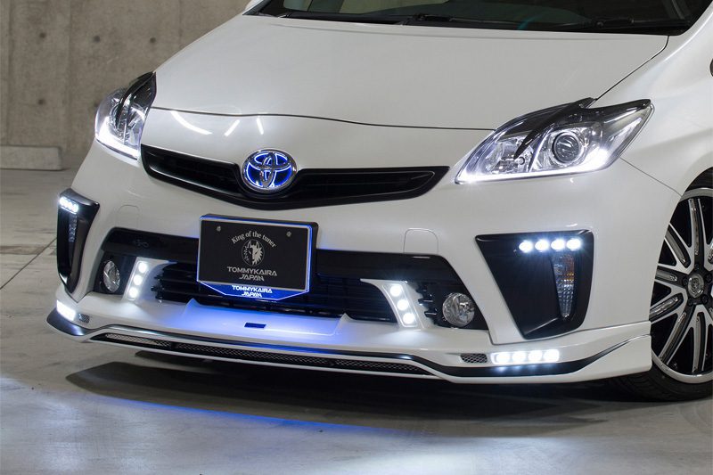 Tommykaira Front Spoiler Type II (with LED on the center and the lip, FRP + Wet Carbon, Not Coated)-0