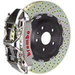 ﻿2017+ Nissan GT-R - Brembo GT-R Big Brake Kit (Front) - Cross Drilled - Nickel plated