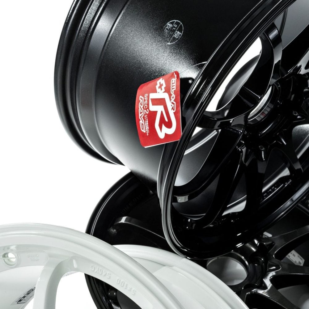 Volk Racing CE28SL Black & White Wheels - Close Up View