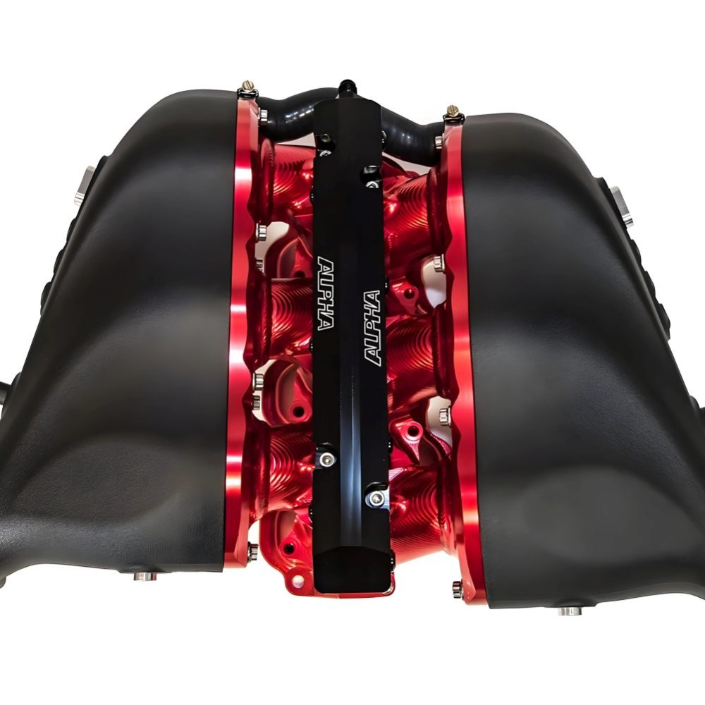 AMS Performance Clear Intake Manifold w/ Secondary Fuel Rail (12 injectors) & Cast Aluminum Plenums for R35 Nissan GT-R