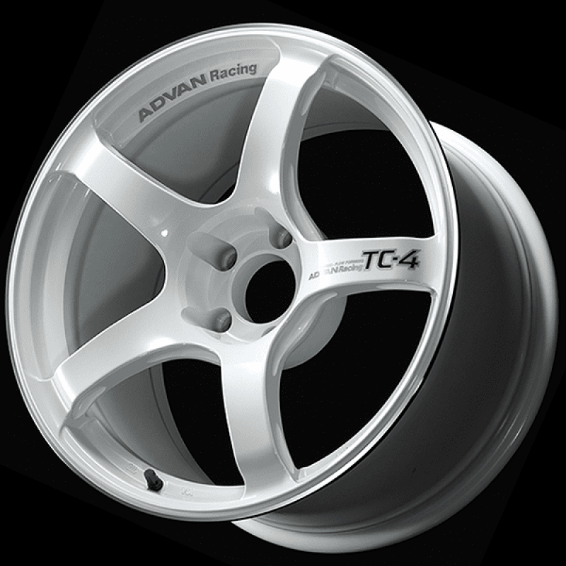 Advan TC4 18×9.5 +45 5-100 Racing White Metallic & Ring Wheel